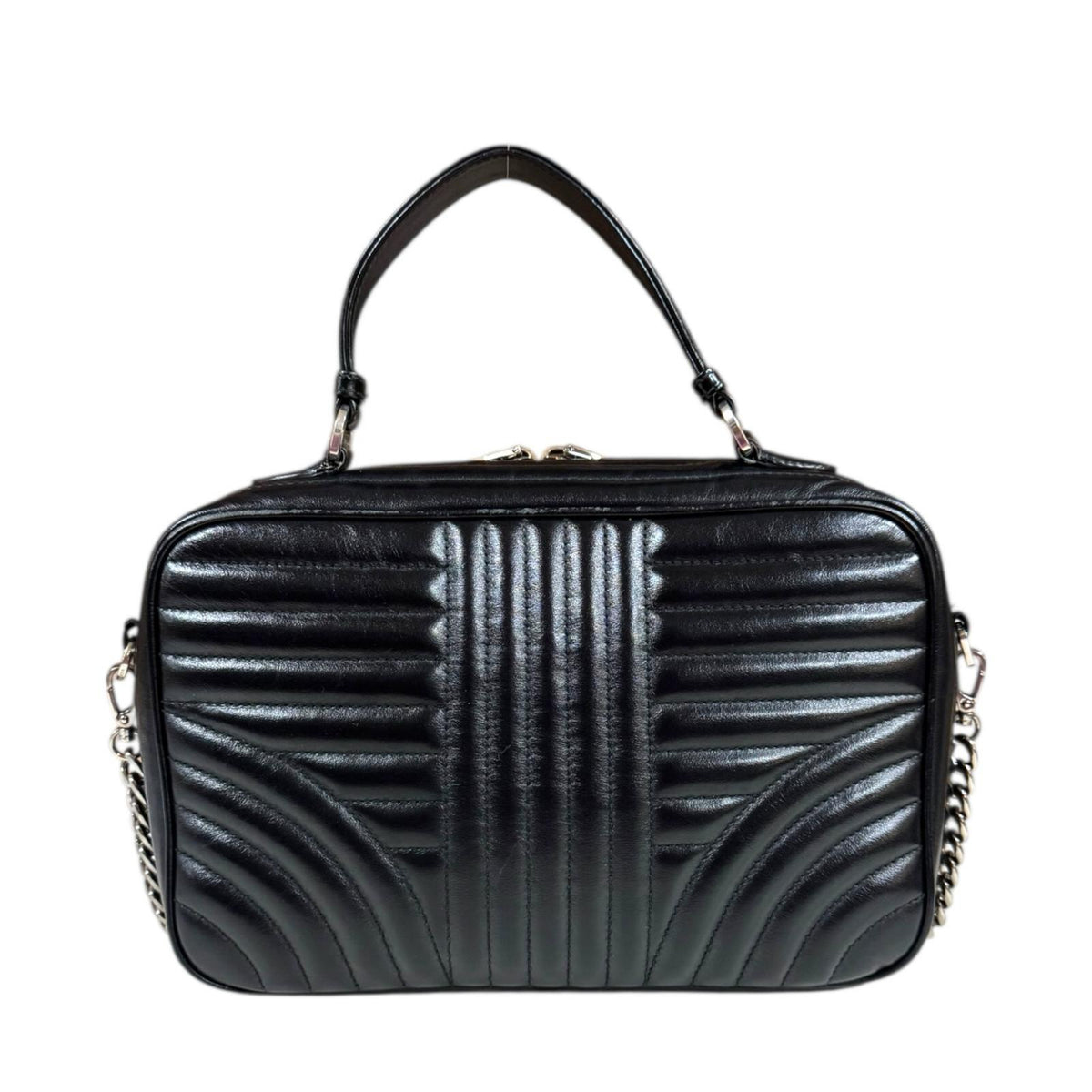 プラダ ダイアグラム ショルダーバッグ レザー 1BH119 ブラック レディース PRADA  中古 R&Kリサイクルキング PRADA プラダ ダイアグラム ショルダーバッグ レザー ブラック