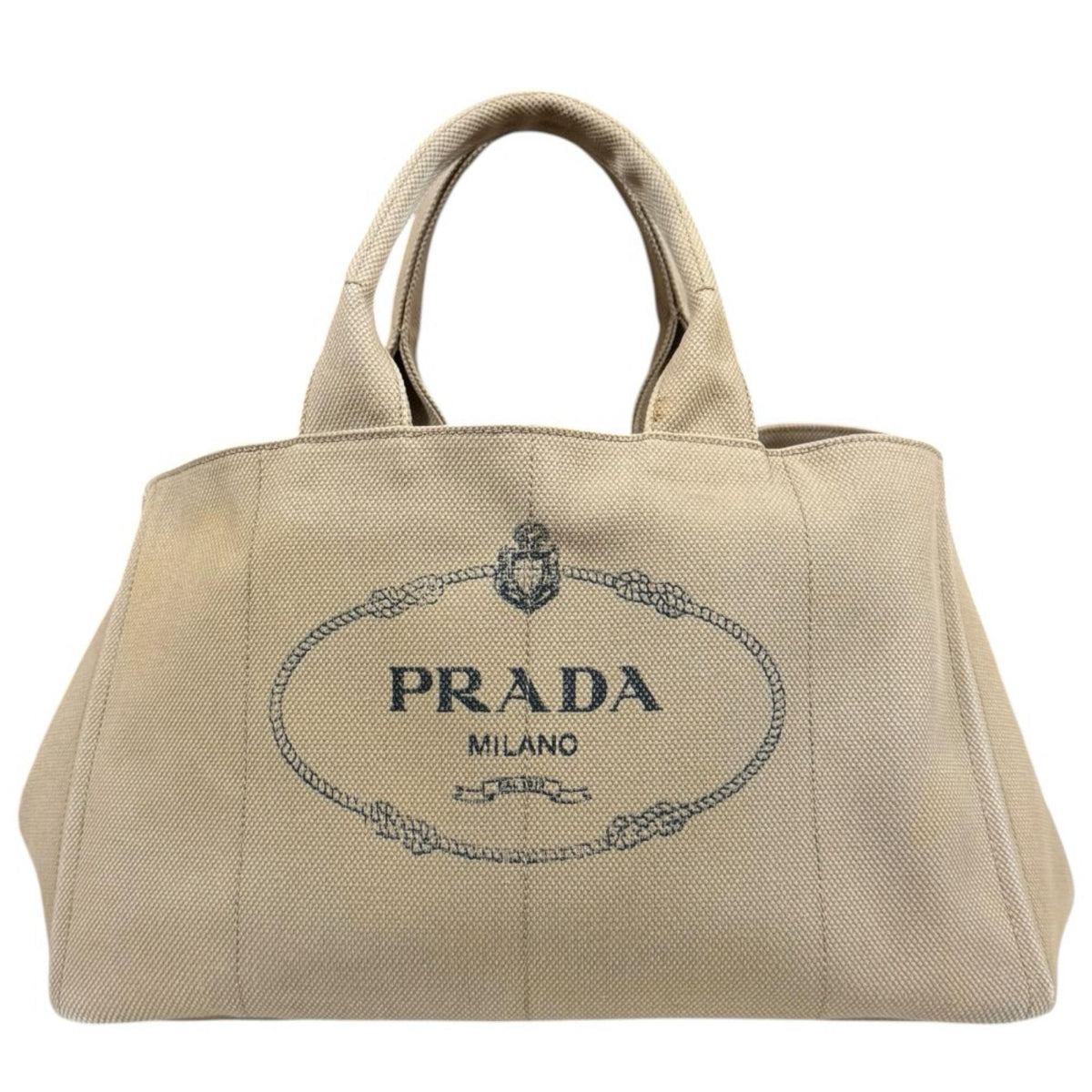 PRADA プラダ カナパトートL ハンドバッグ キャンバス ベージュ