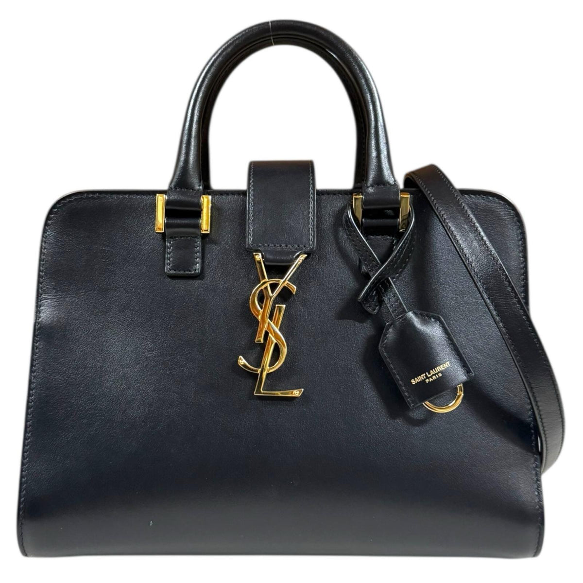 s91【美品】サンローラン　ベイビーカバスYSLロゴ　レザー2wayショルダー. SAINT LAURENT サンローラン ベイビーカバス ショルダーバッグ レザー