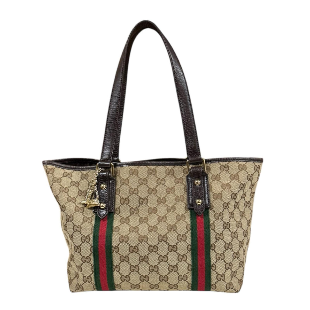 【美品】グッチ トートバッグ ハンドバッグ ベージュ キャンバス シェリーライン GUCCI グッチ シェリーライン トートバッグ GGキャンバス ベージュ