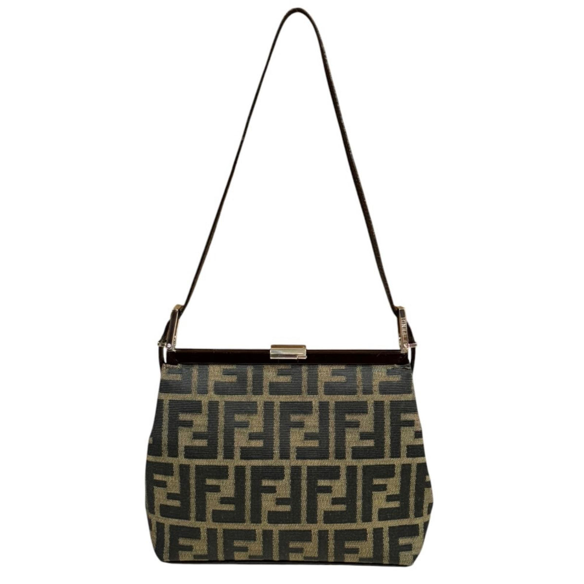 FENDI フェンディ ミニバゲット ズッカ ショルダーバッグ キャンバス