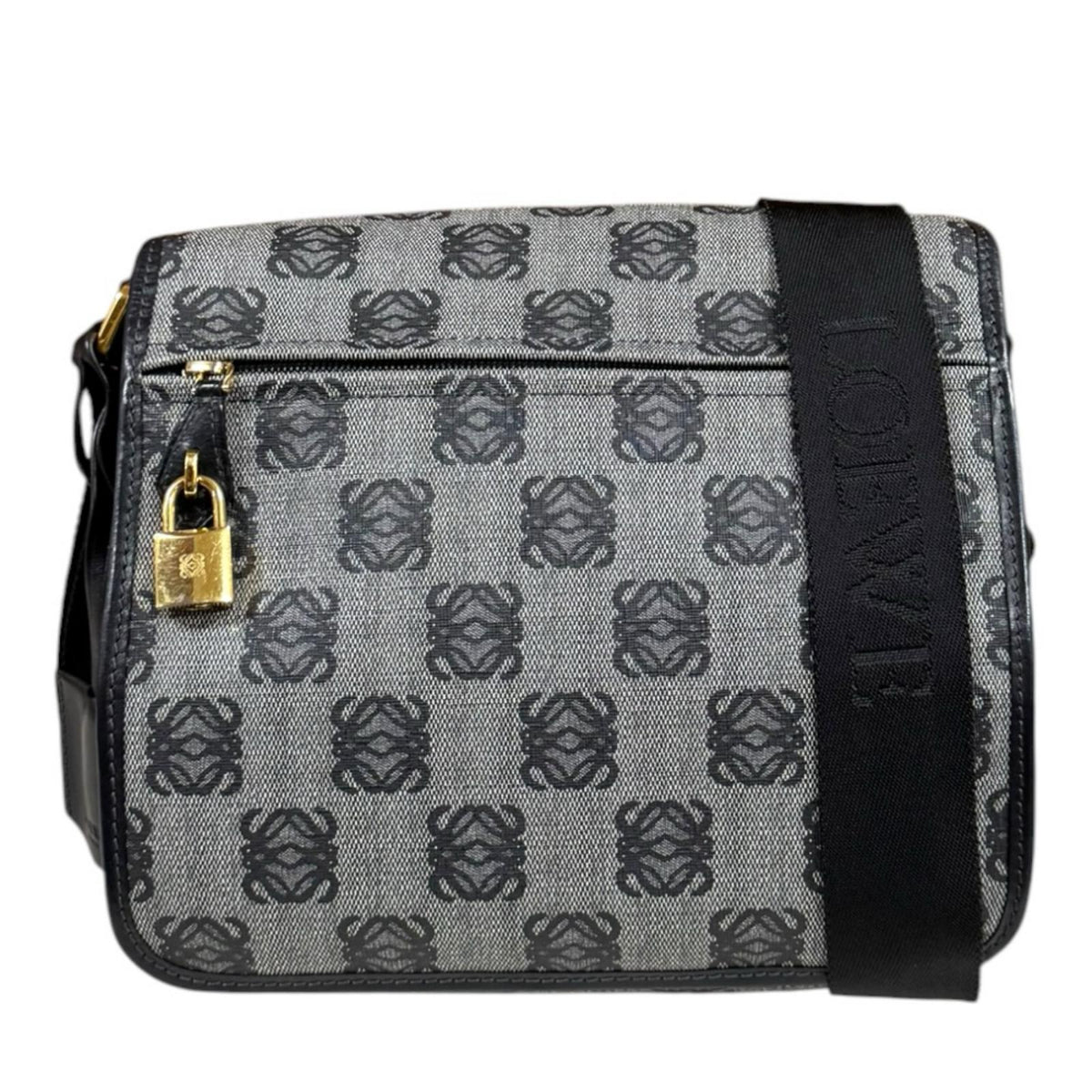 LOEWE ロエベ アナグラム ショルダーバッグ PVC グレー レディース