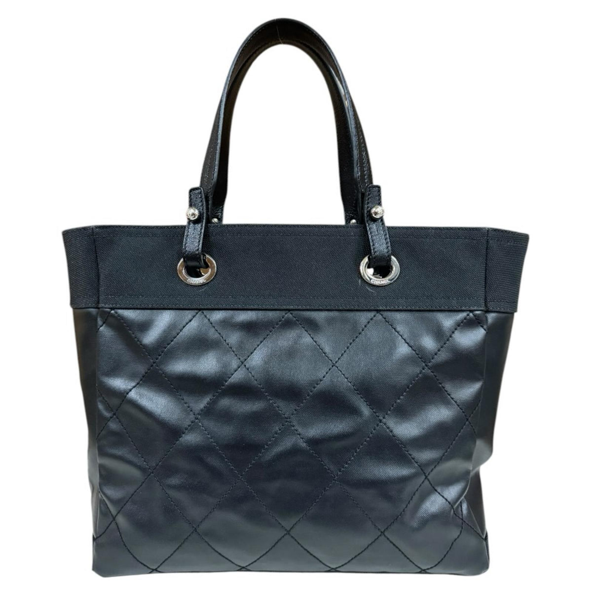 CHANEL シャネル パリビアリッツMM ココマーク トートバッグ PVC