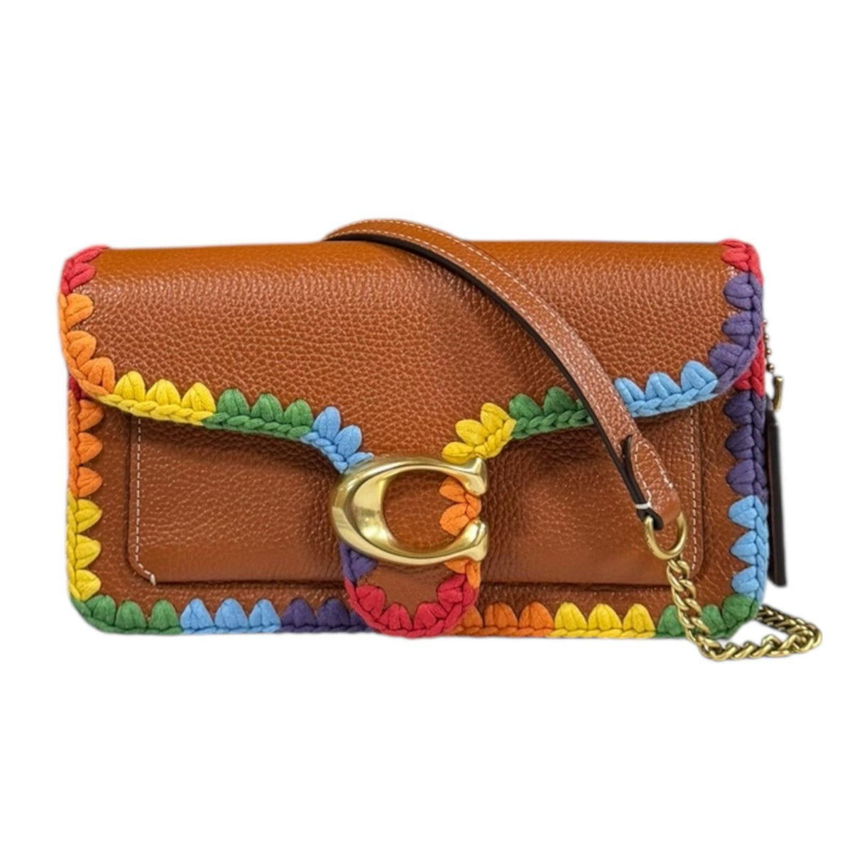 COACH コーチ レインボー タビー ショルダーバッグ レザー ブラウン 
