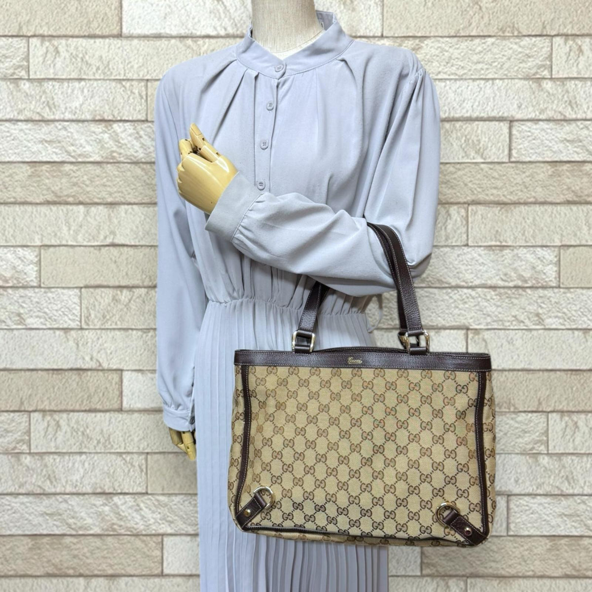 GUCCI Gucci Abbey Tote Bag GG Canvas Beige Ladies Used – 【公式 