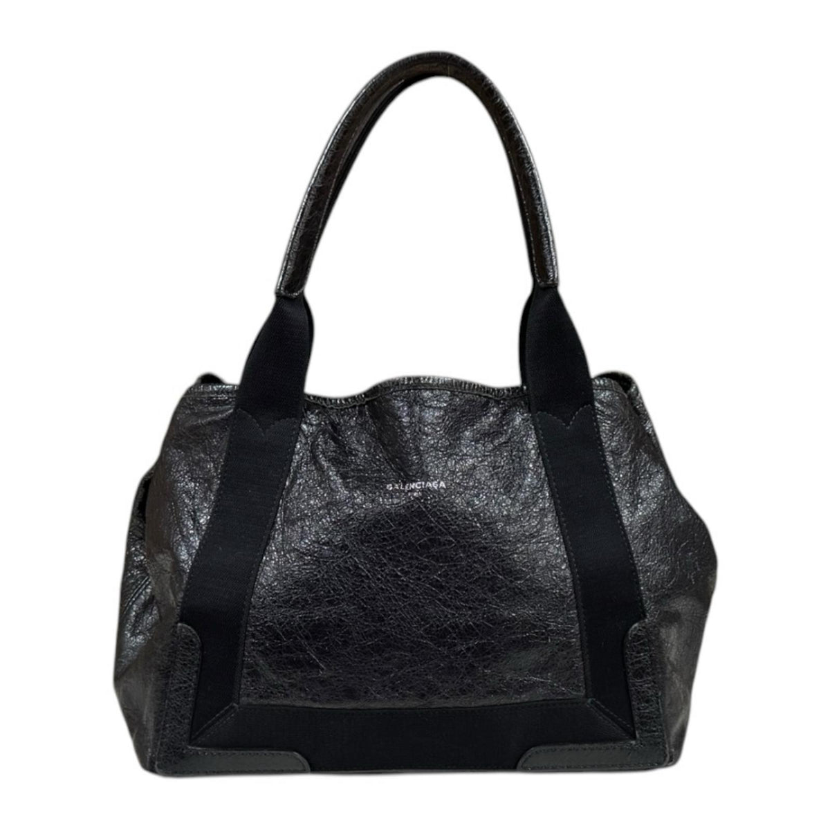 BALENCIAGA バレンシアガ ネイビーカバ S トートバッグ レザー 
