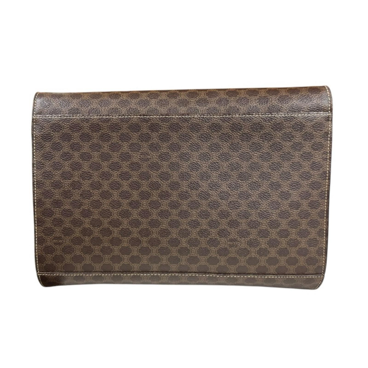 CELINE Macadam Shoulder Bag PVC Coated Canvas Brown Women