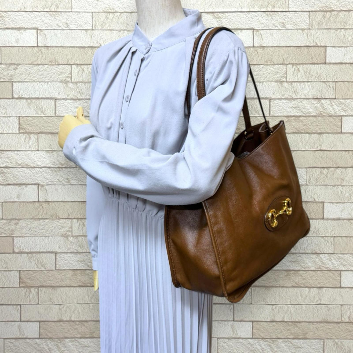 GUCCI グッチ ホースビット1955 トートバッグ レザー ブラウン
