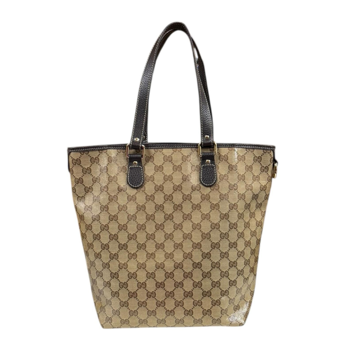 GUCCI グッチ GGクリスタル トートバッグ レザー ベージュ レディース