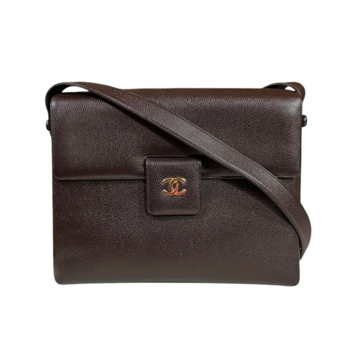 CHANEL シャネル ココマーク ショルダーバッグ レザー ブラウン