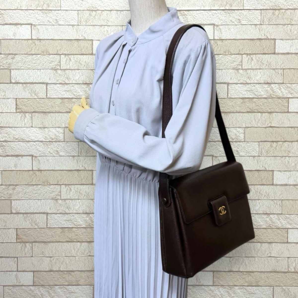 CHANEL シャネル ココマーク ショルダーバッグ レザー ブラウン 