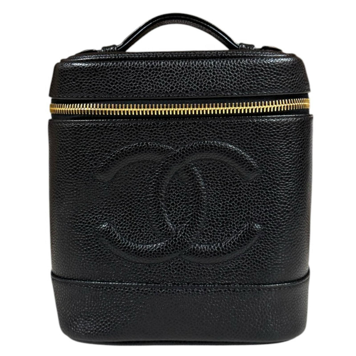 CHANEL シャネル 縦型バニティ ココマーク ハンドバッグ キャビア