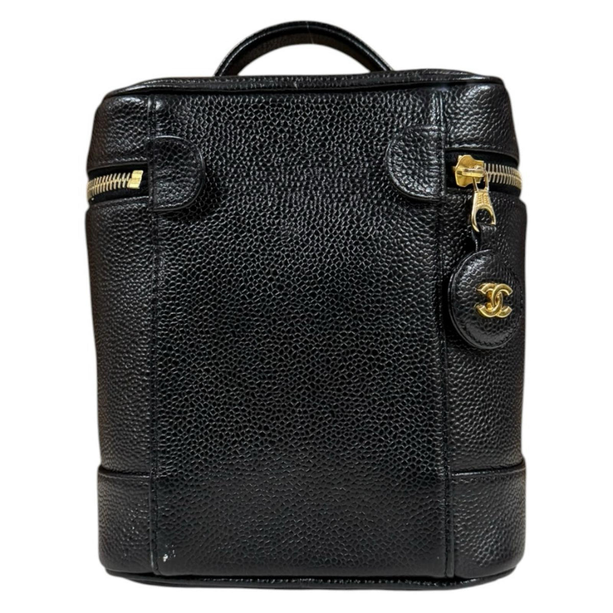CHANEL シャネル 縦型バニティ ココマーク ハンドバッグ キャビア 