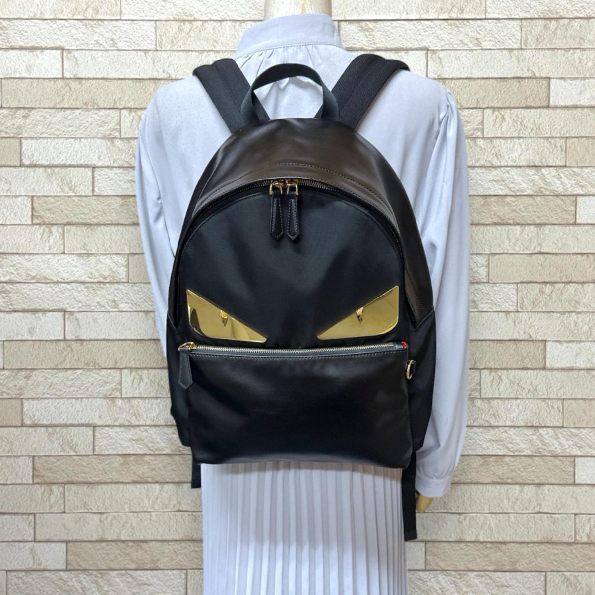 FENDI フェンディ モンスターバグズ リュック・デイパック レザー ユニ