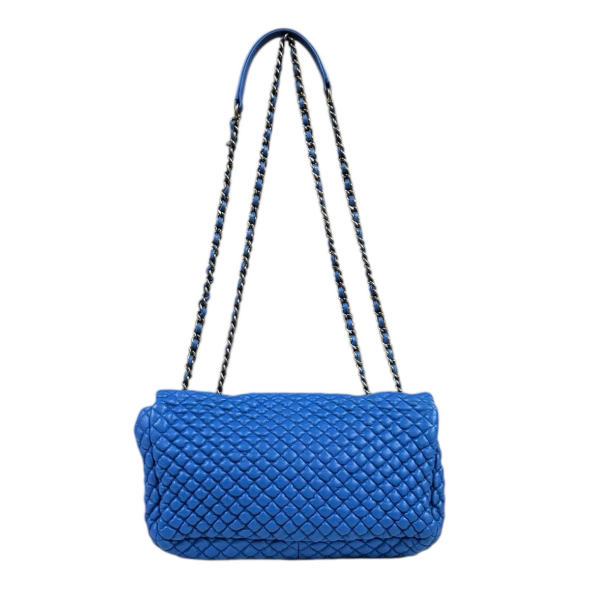 CHANEL シャネル マイクロマトラッセ ショルダーバッグ レザー ブルー