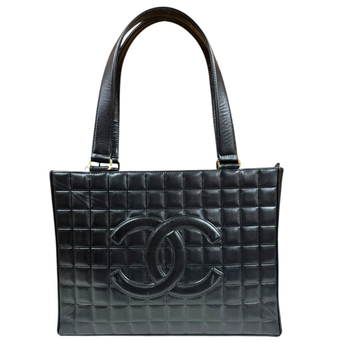 CHANEL シャネル チョコバー トートバッグ ブラック CHANEL シャネル チョコバー トートバッグ ラムスキン ブラック