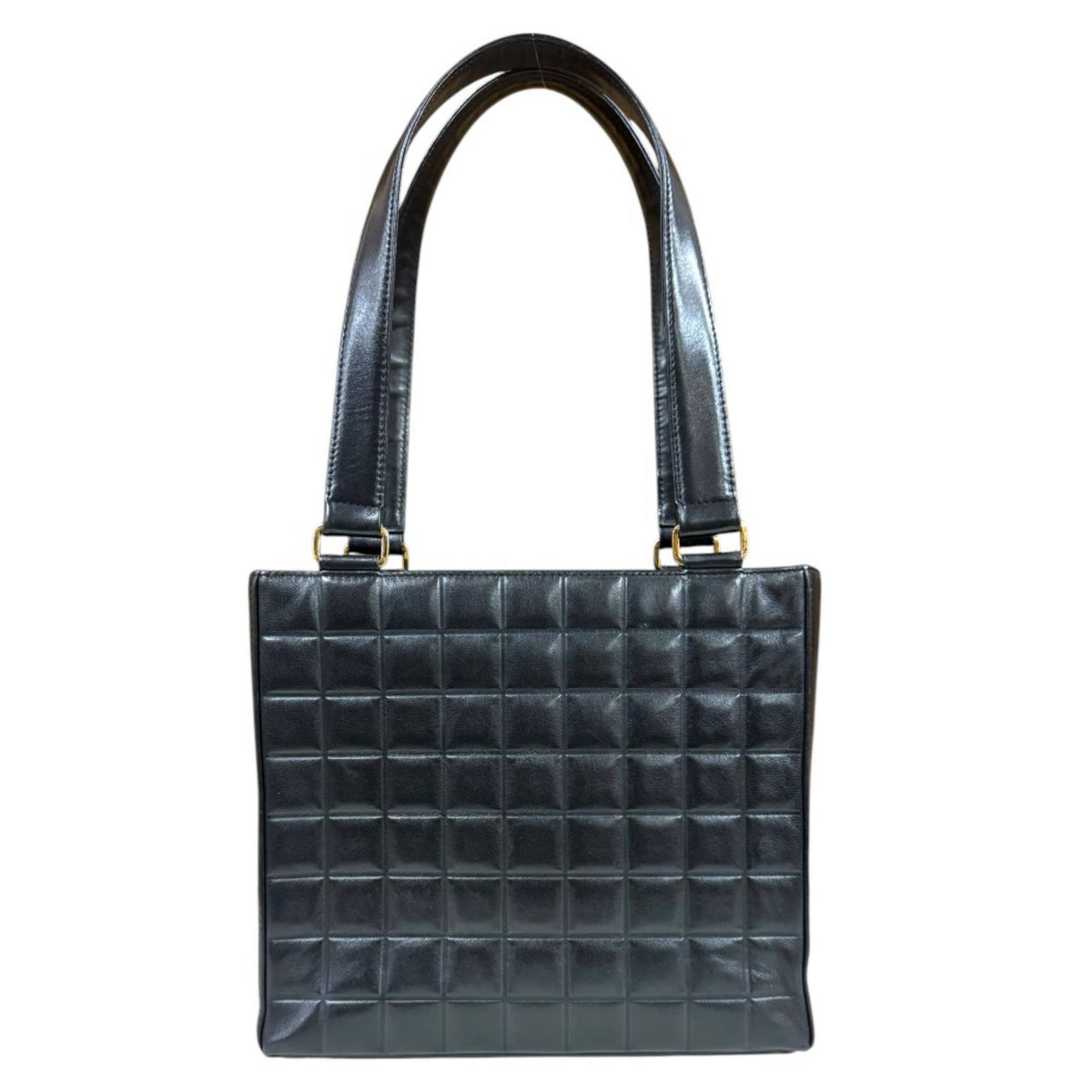 CHANEL シャネル チョコバー トートバッグ ブラック CHANEL シャネル チョコバー トートバッグ ラムスキン ブラック