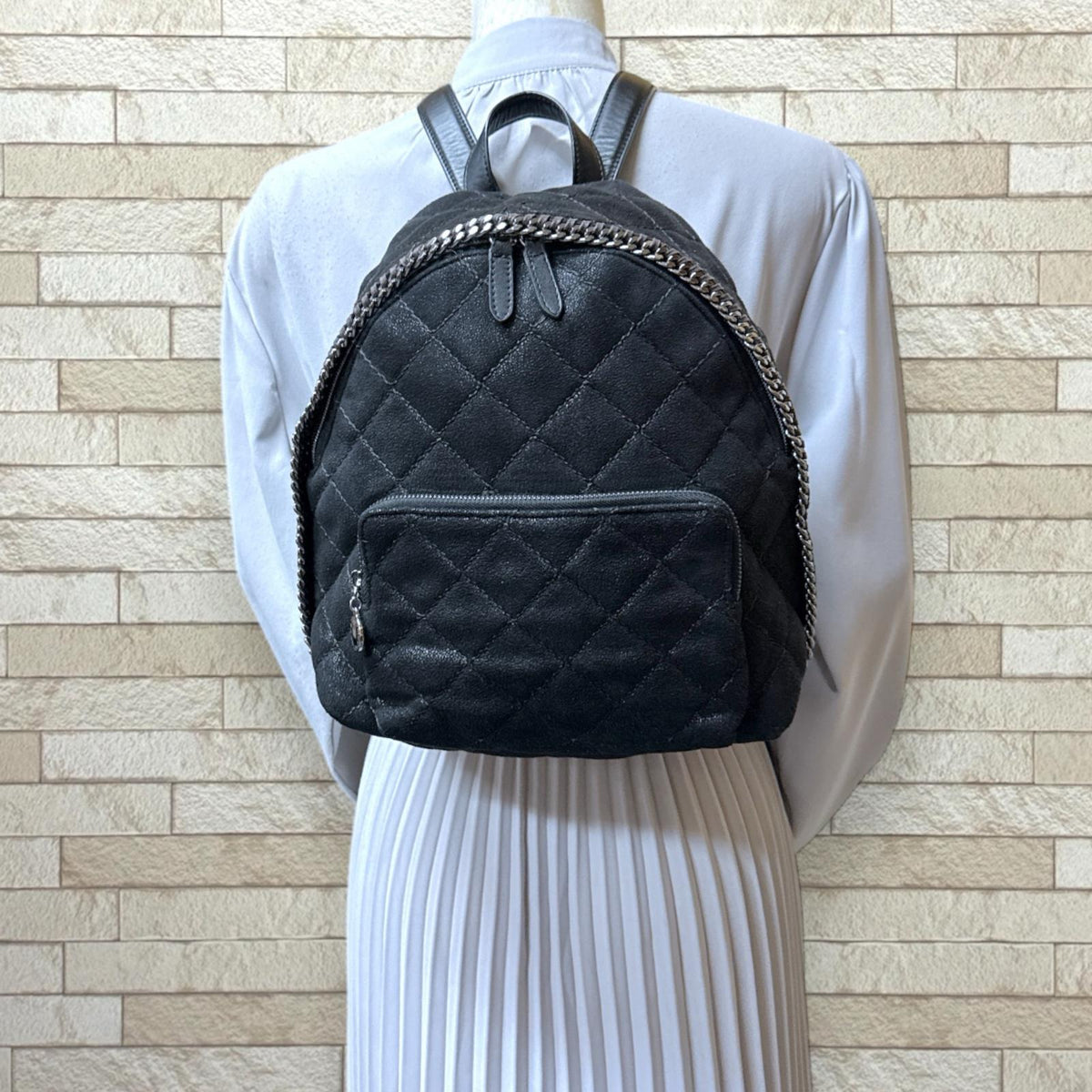 ステラマッカートニー　ファラベラ　リュック　キルティング　ブラック Stella McCartney ステラマッカートニー ファラベラ リュック