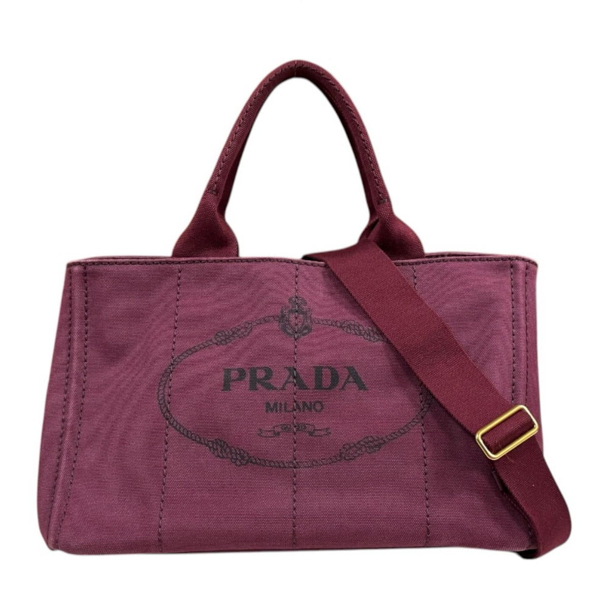 PRADA プラダ カナパトート M ショルダーバッグ キャンバス レッド