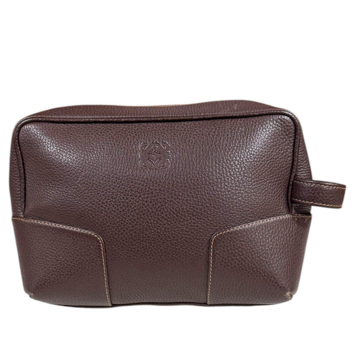 LOEWE ロエベ クラッチバッグ レザー ブラウン レディース 中古