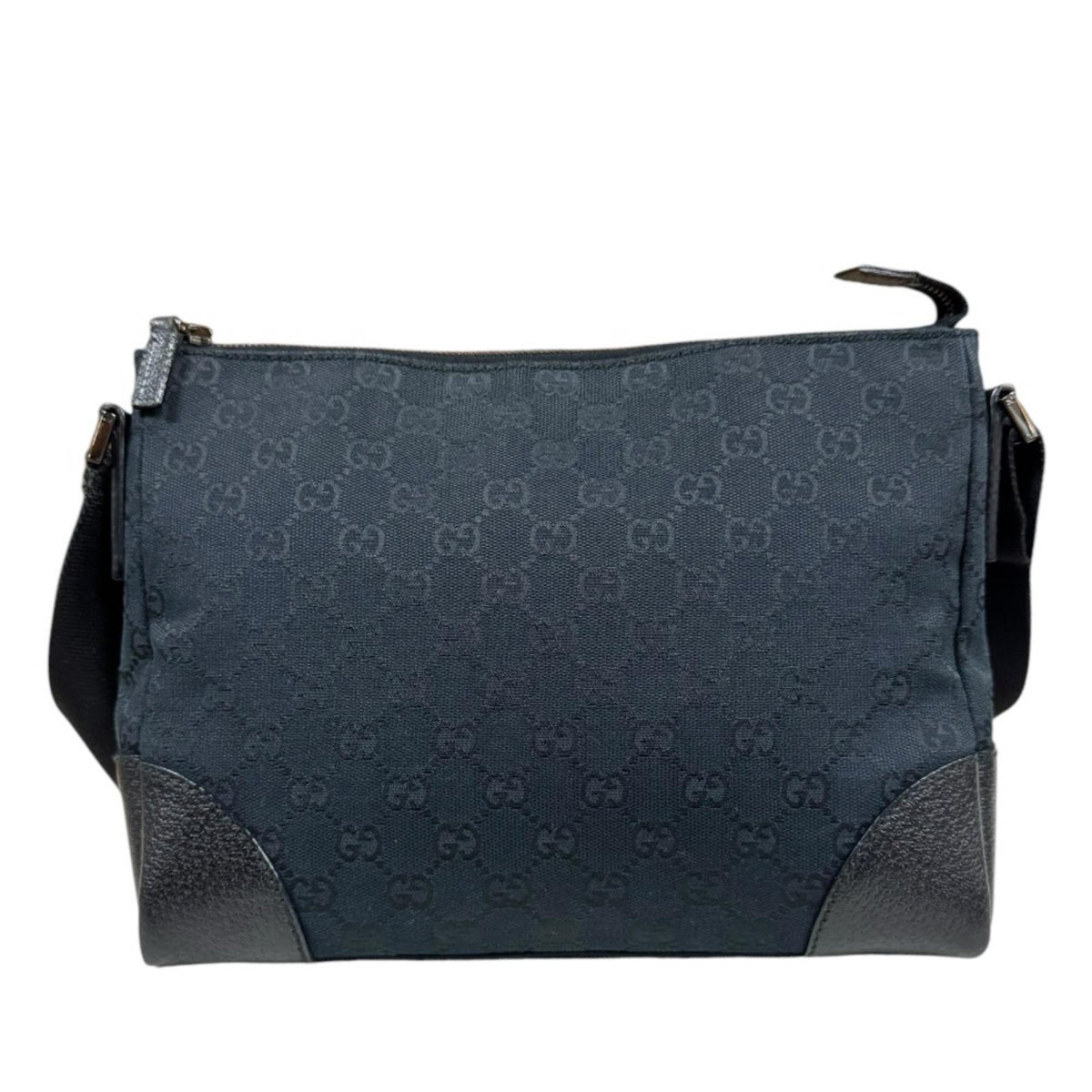 GUCCI ブラック キャンバス ショルダーバック ※訳あり品 GUCCI グッチ GGキャンバス ショルダーバッグ GGキャンバス ブラック