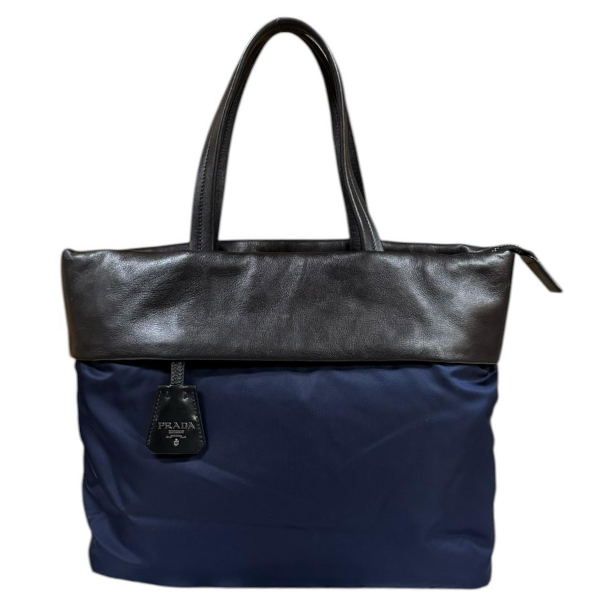 PRADA プラダ トートバッグ ナイロン ネイビー レディース 中古