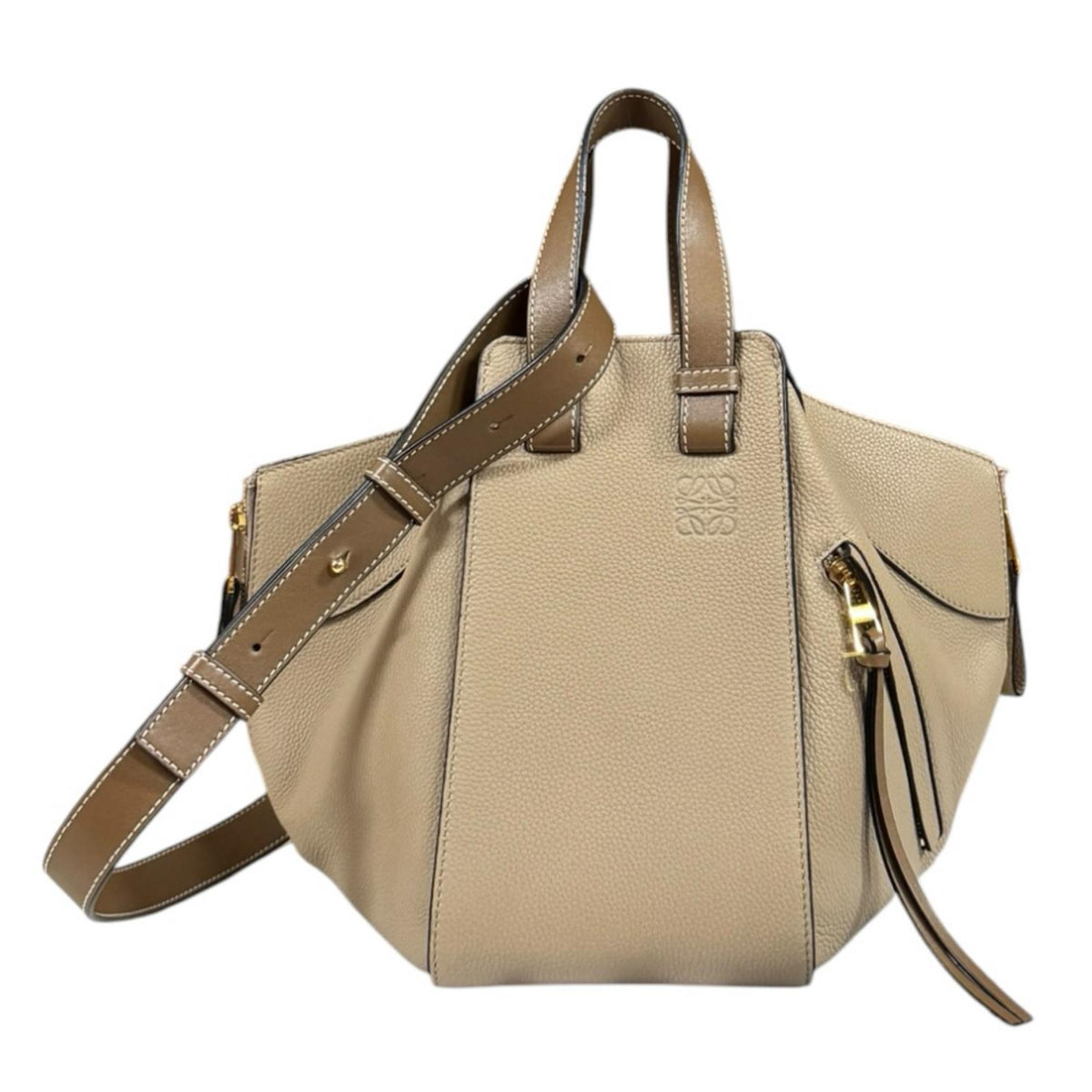 LOEWE ロエベ ハンモック スモール ショルダーバッグ レザー ベージュ