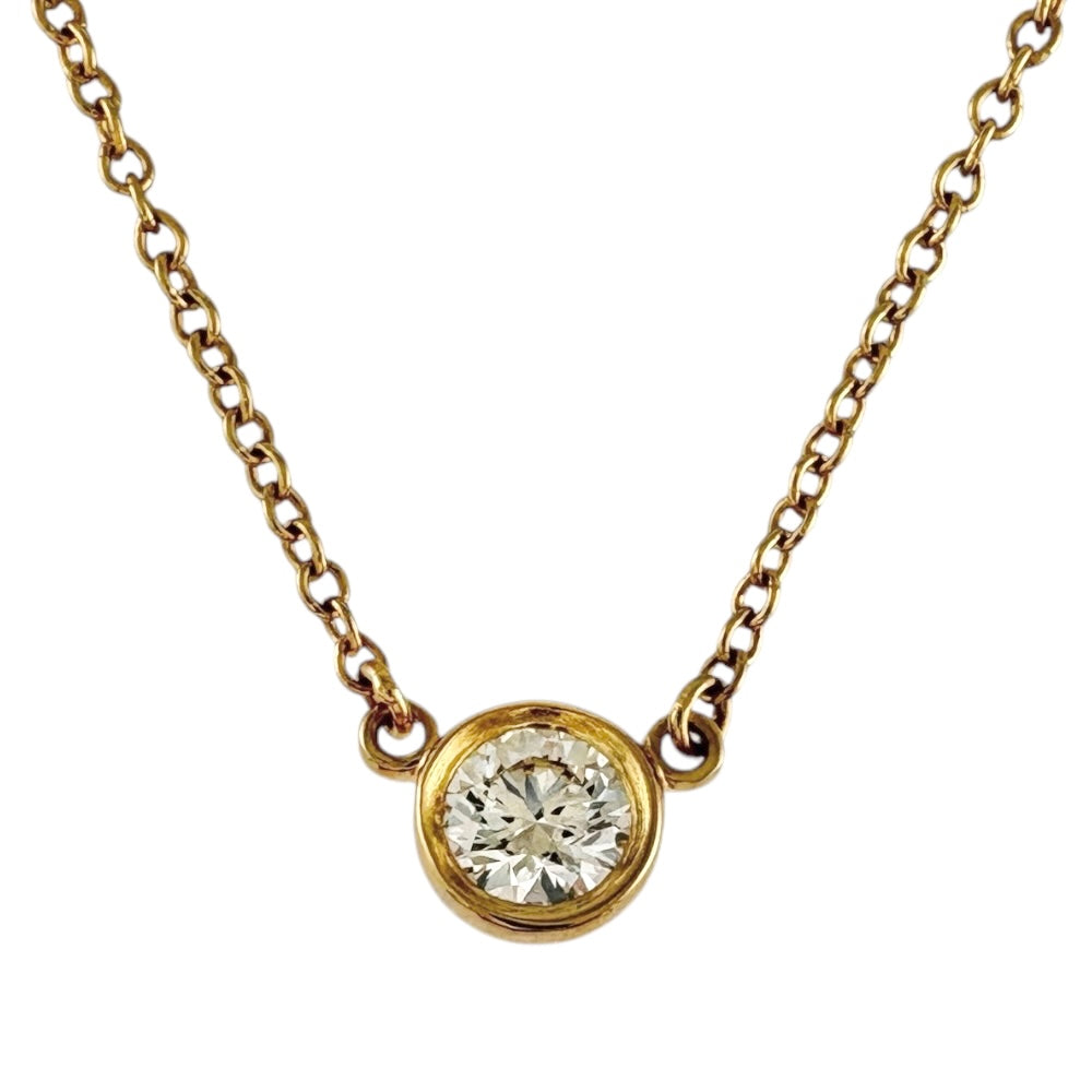 ティファニー バイザヤード ネックレス　イエローゴールド　0.17 TIFFANY&Co. ティファニー バイザヤード 約0.17ct ネックレス 18金 K18
