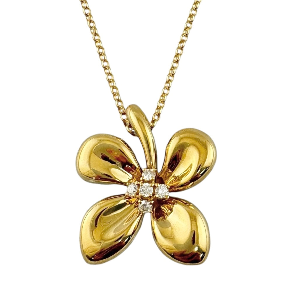MIKIMOTO ミキモト ネックレス 18金 K18イエローゴールド ダイヤモンド