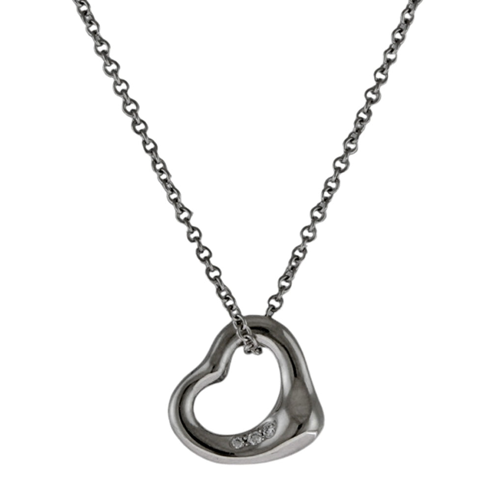 Tiffany & Co. Tiffany Open Heart Necklace PT950 Platinum Diamond