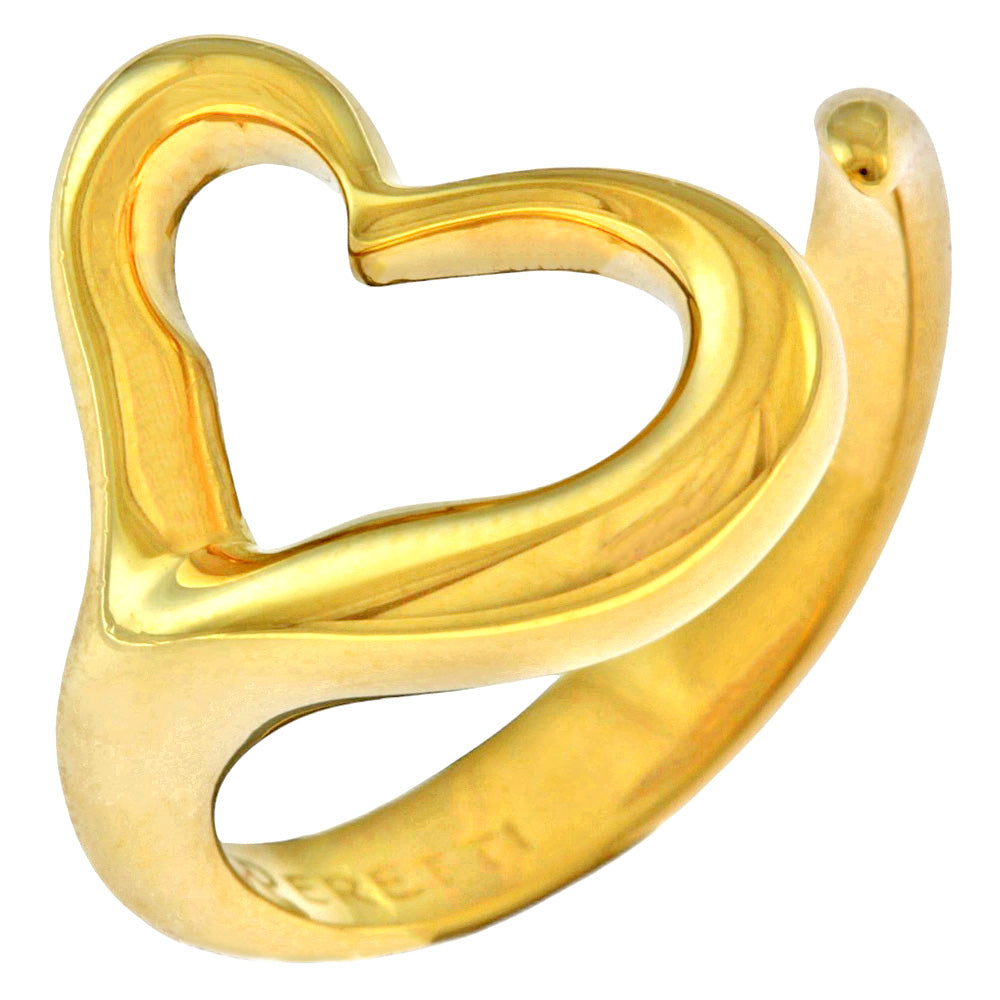 TIFFANY & CO. Tiffany Open Heart Ring Ring Ring 11 18 Gold K18