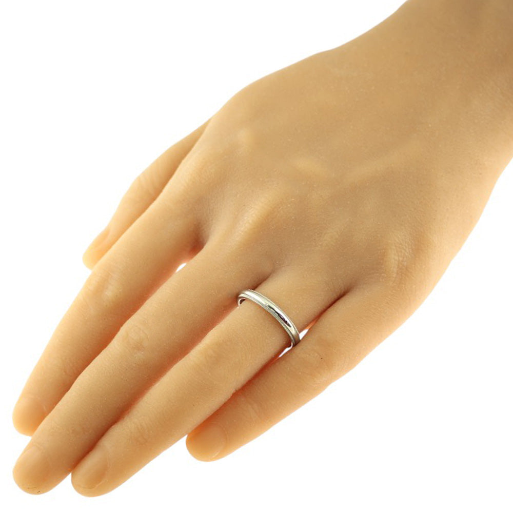 TIFFANY & CO. Tiffany Milgrain Ring Ring 19.5 Pt950 Platinum Men