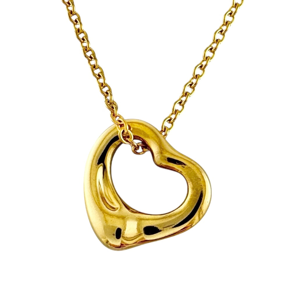 ティファニー　オープンハート　ネックレス　イエローゴールド　K18 750 TIFFANY&Co. ティファニー オープンハート ネックレス 18金 K18