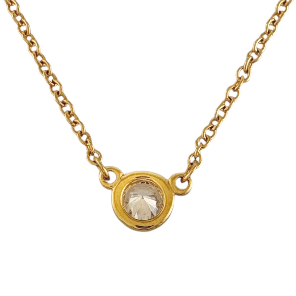 【極美品】TIFFANYティファニー　バイザヤード　イエローゴールド　0.05 TIFFANY&Co. ティファニー バイザヤード 約0.12ct ネックレス 18