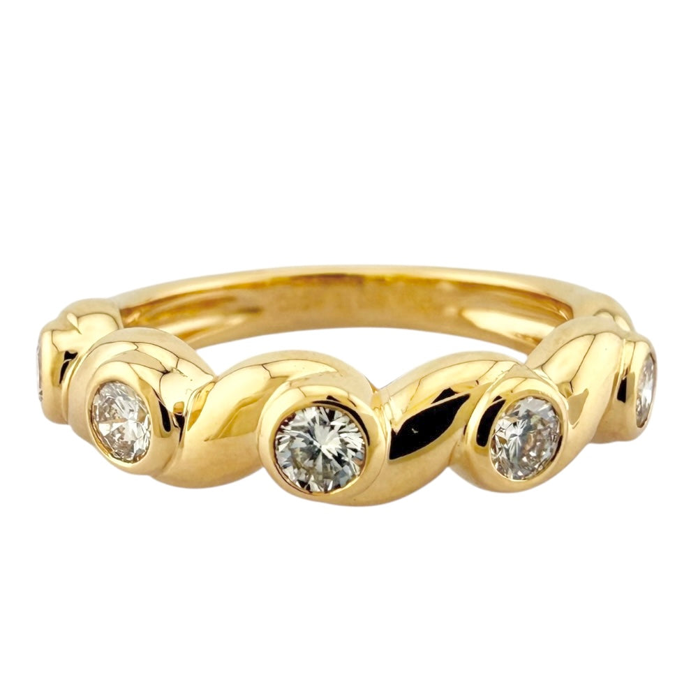 Dior Ring Size 10.5 18K K18 Yellow Gold Diamond Women's Used