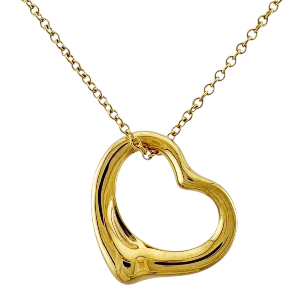 TIFFANY&Co. Tiffany Open Heart Necklace 18K K18 Yellow Gold