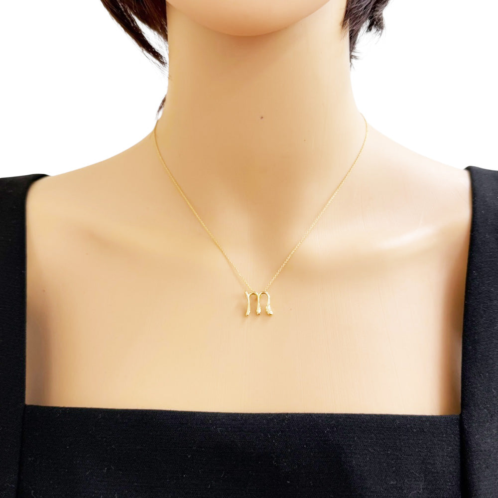 ティファニー イニシャル ネックレス「 M 」ラージサイズ チェーン 75㎝ TIFFANY&Co. ティファニー イニシャル m ネックレス 18金 K18イエロー