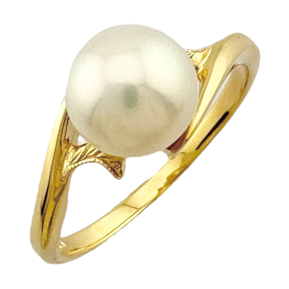 MIKIMOTO ミキモト リング 指輪 12号 18金 K18イエローゴールド アコヤ