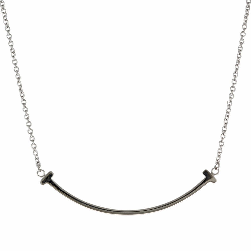 Tiffany & Co. Tiffany T Smile Necklace 18 Gold K18 White Gold