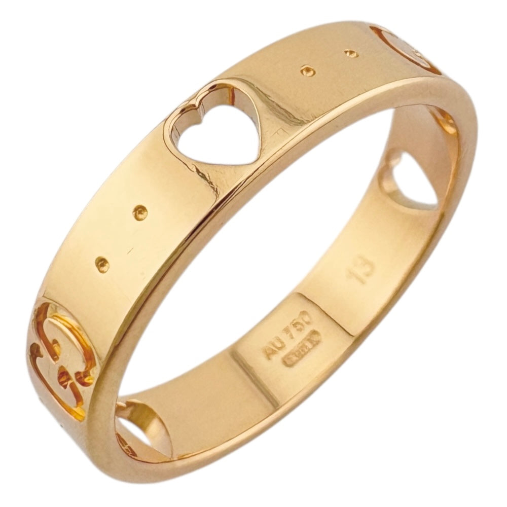 GUCCI グッチ アイコンアモール リング 指輪 12号 18金 K18ピンク GUCCI グッチ アイコンアモール リング 指輪 12号 18金 K18ピンク