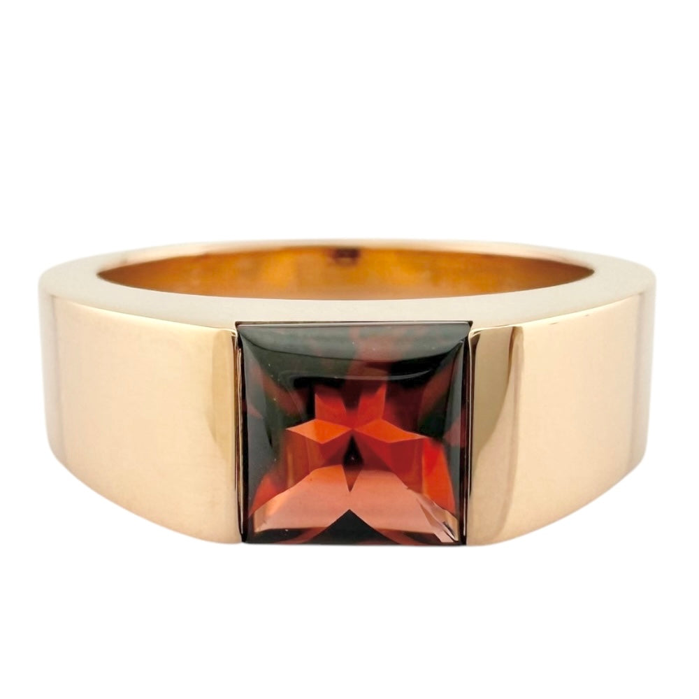 CARTIER Cartier Tank Ring Size 9 18K K18 Pink Gold Garnet Women's