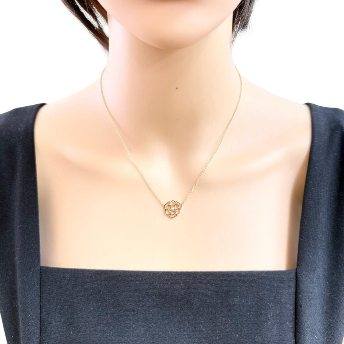PIAGET Piaget Rose Necklace 18K K18 Pink Gold Diamond Ladies Used