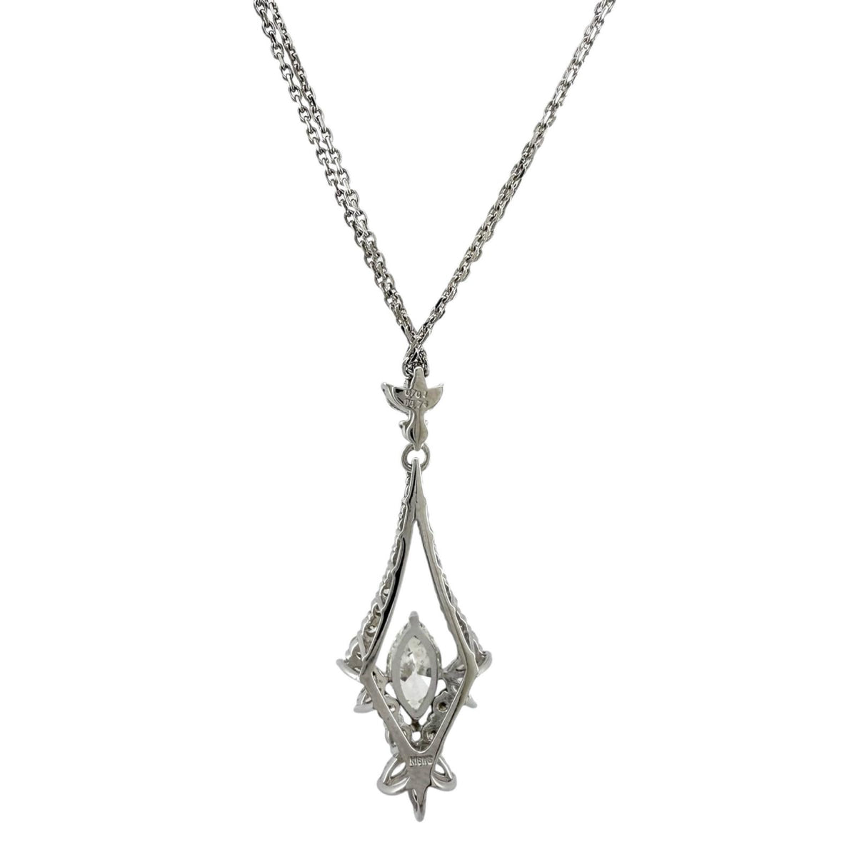 【遊覧遊覧】【美品・洗浄済】 k18WG ホワイトゴールド ネックレス ネックレス 18金 K18ホワイトゴールド ダイヤモンド レディース