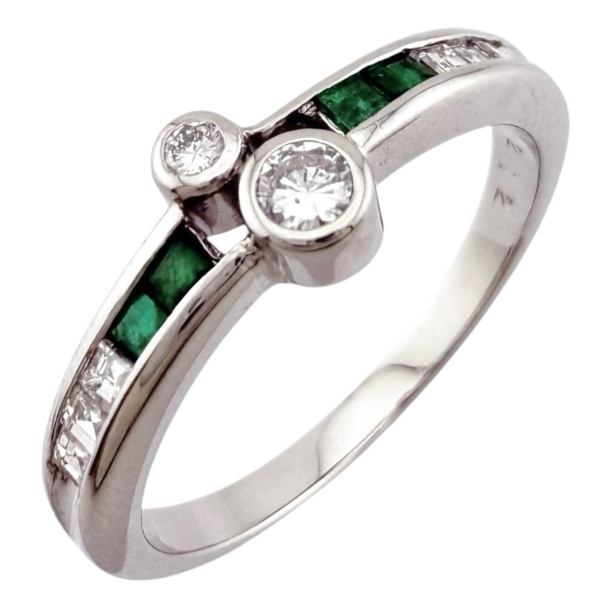 リング 指輪 13.5号 Pt900プラチナ エメラルド レディース 中古