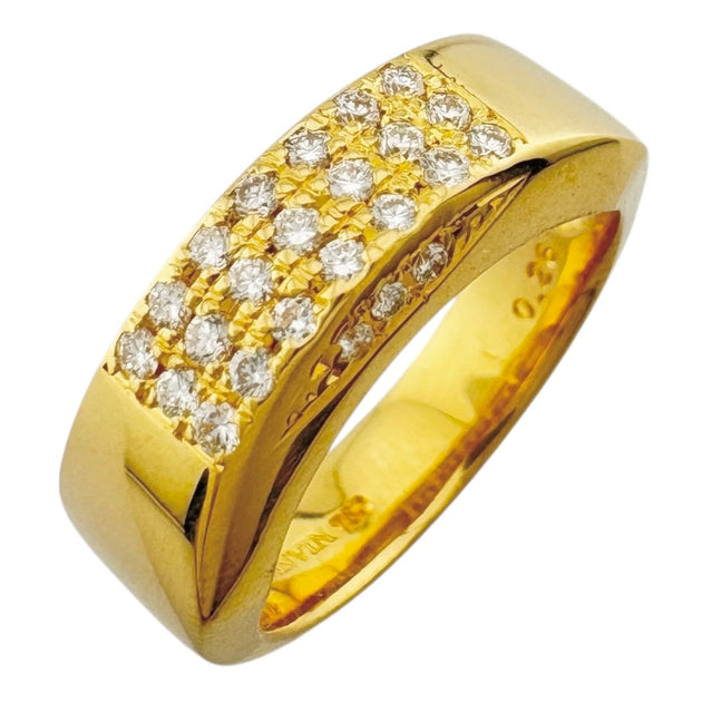 未使用 素敵 ダイヤモンド １８K リング 指輪 1.000ct/FD:0.31ct/取り巻きセッティング・ハーフエタニティ 1P