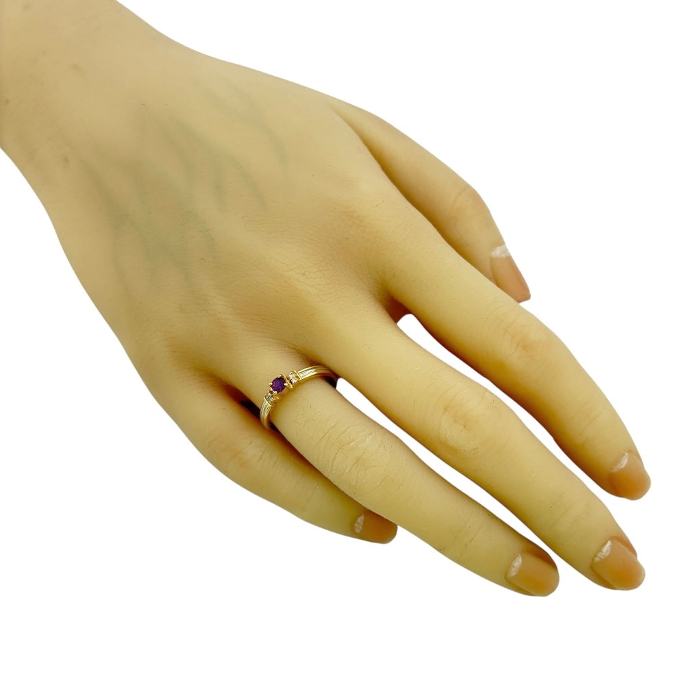 k18 12号リング♪ リング 指輪 12号 18金 K18イエローゴールド ルビー レディース