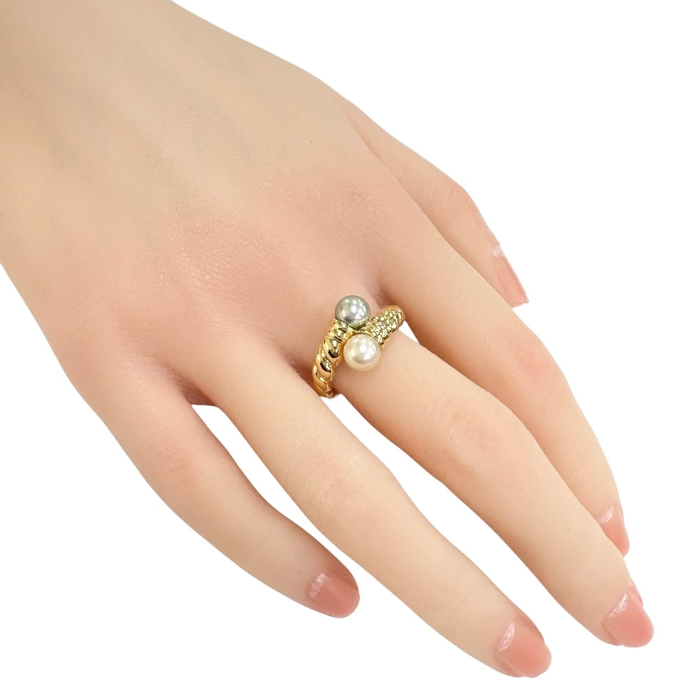 Ring Ring 13.5 18 Gold K18 Yellow Gold Pearl Ladies Used – 【公式