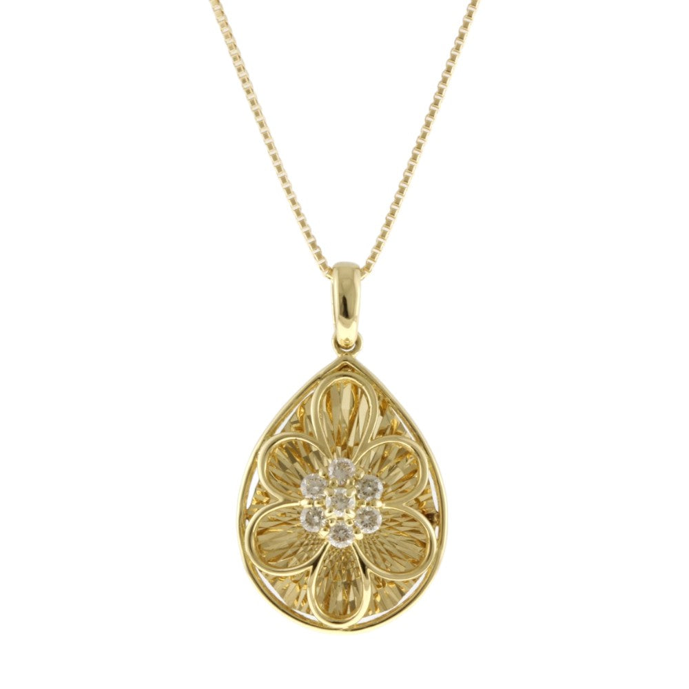 ネックレス 18金 K18イエローゴールド ダイヤモンド 0.10ct