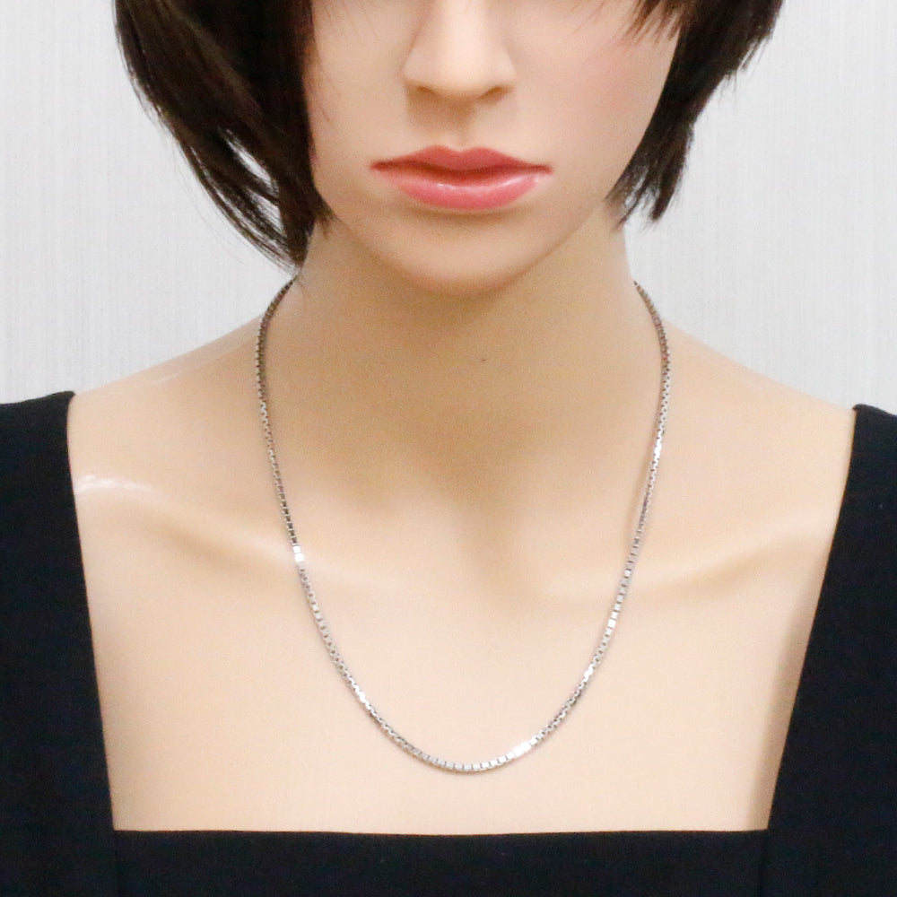 Necklace Venetian Chain 2.4 Pt850 Platinum Unisex Women Men New