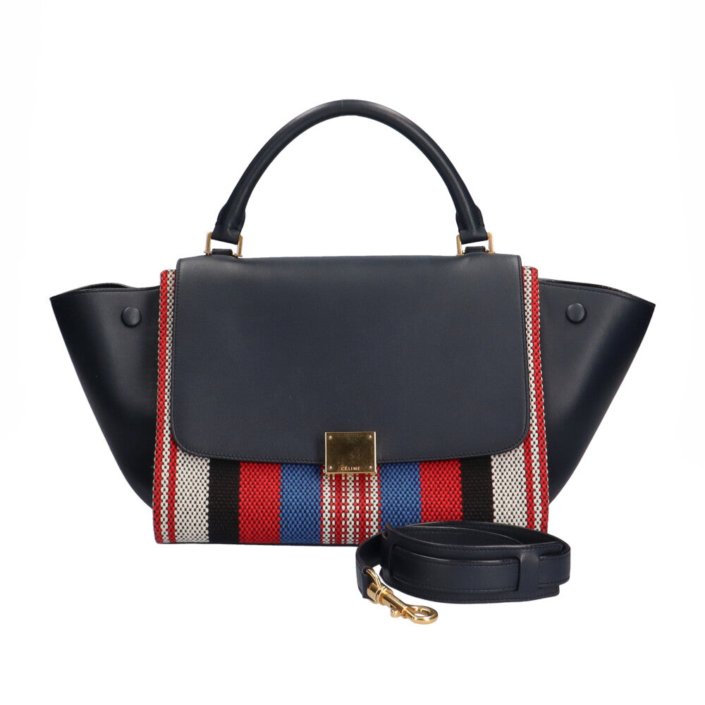 セリーヌ CELINE トラペーズ ハンドバッグ カーフ レディース 中古